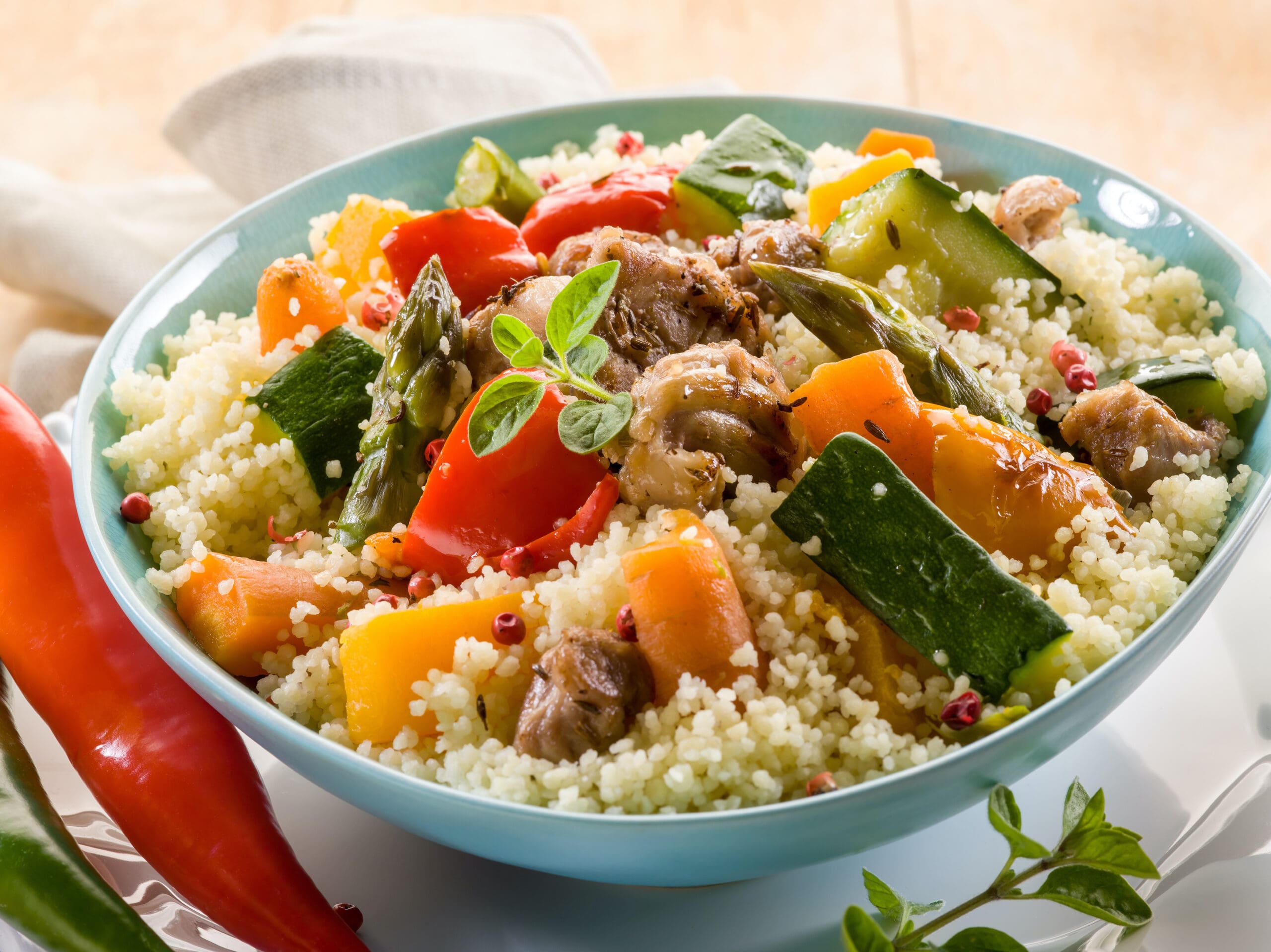 cous cous with meat and vegetables